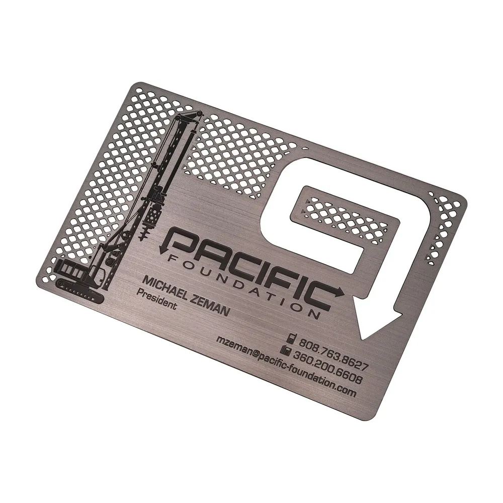 Brushed Grey Metal Card