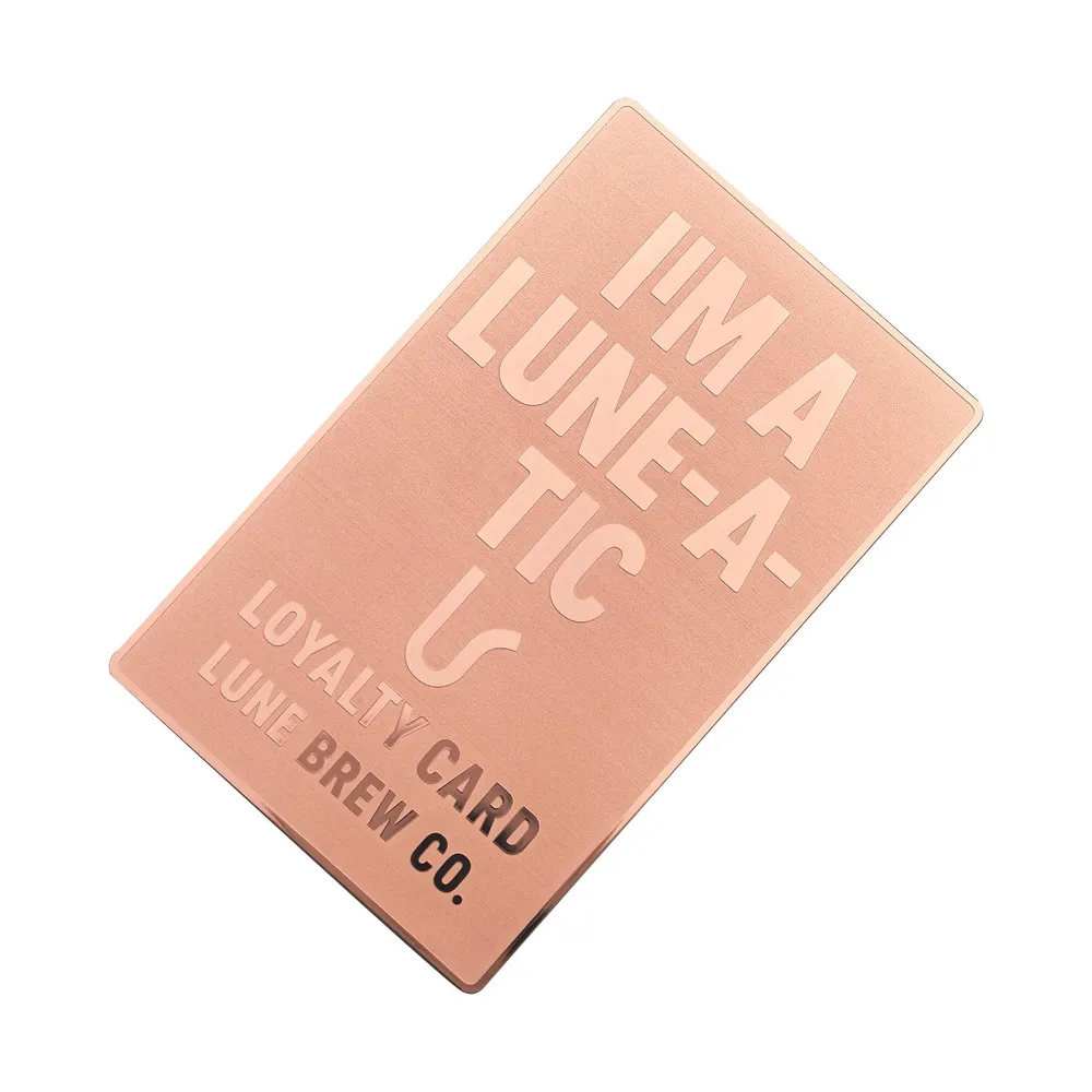 Embossed Rose Gold Metal Card